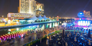 Baltimore Inner Harbor at night