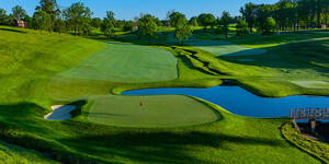 aerial view of a golf course