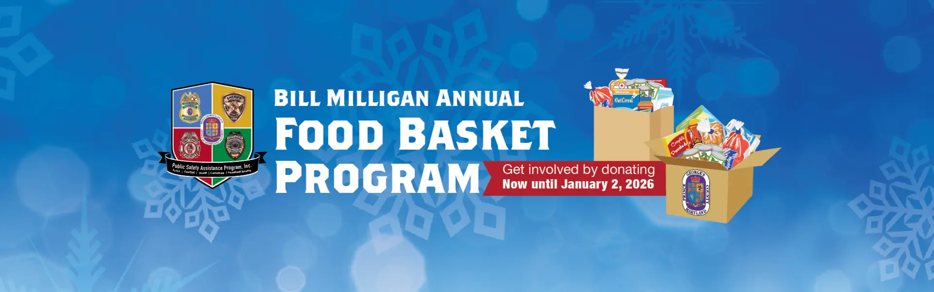 Food basket Program with bag of groceries 