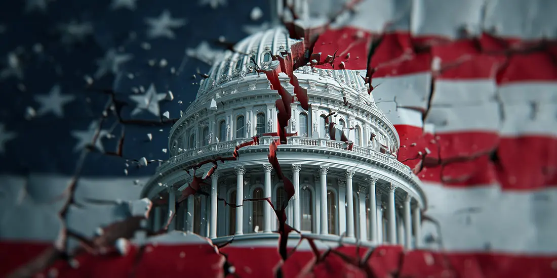 The White House and American Flag