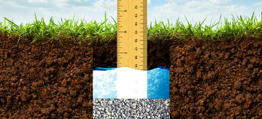 Ruler measuring outdoor ground for PERC Testing.