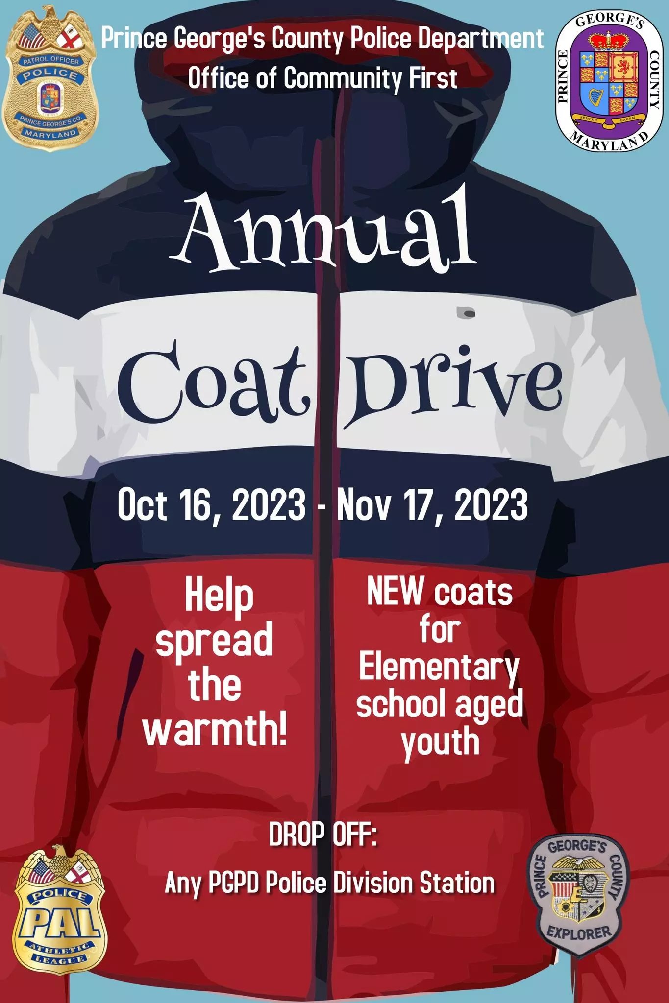 Police Department Coat Drive now through November 17
