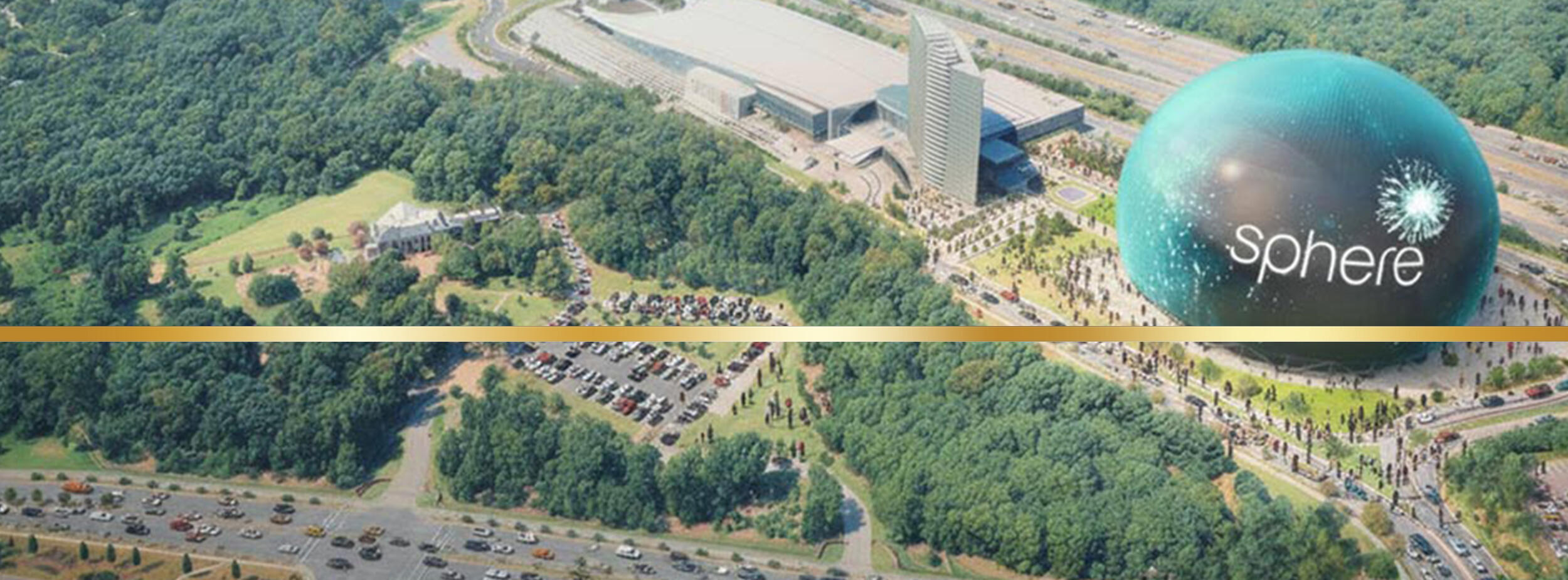 aerial view of a Sphere location